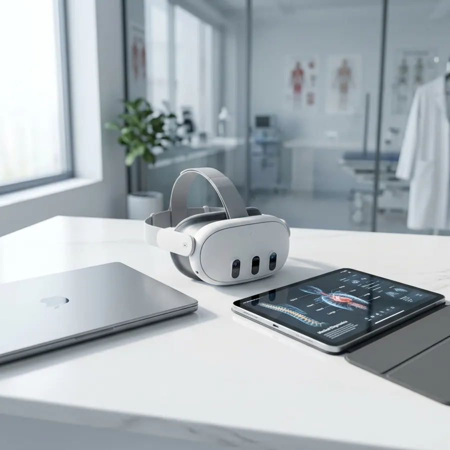 Headset, laptop and tablet running AIRADAR