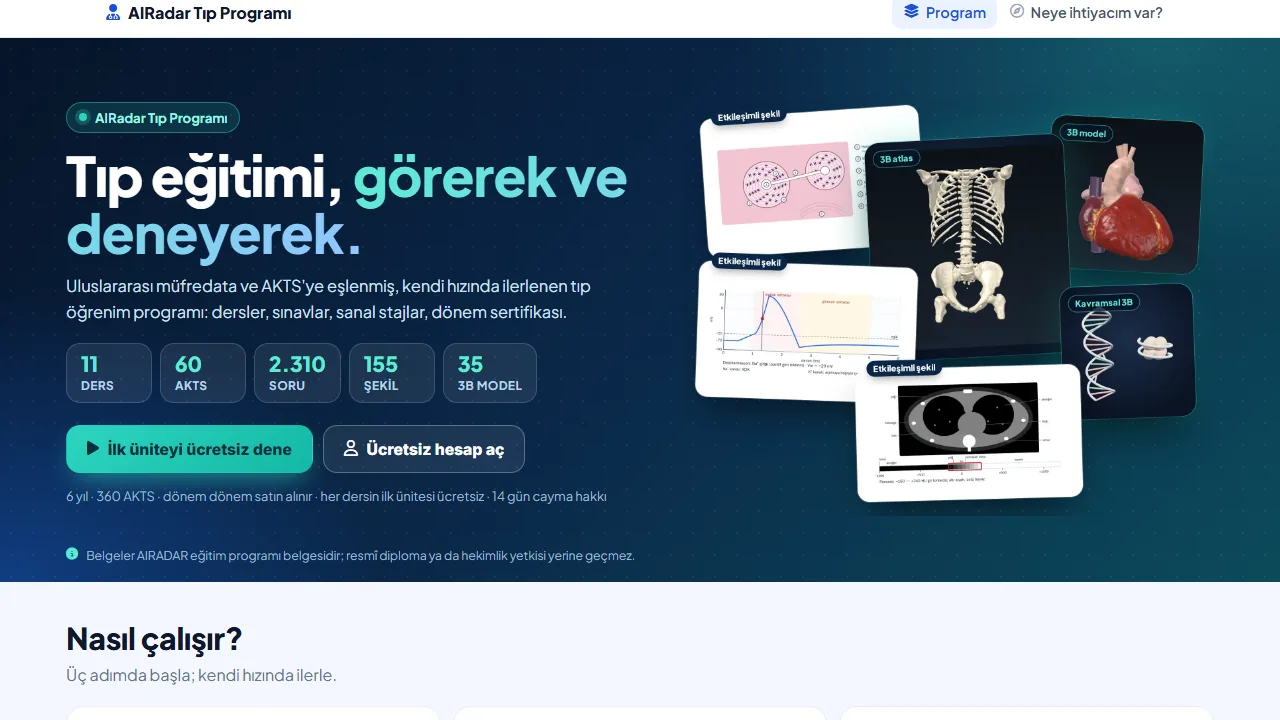 The AIRadar Medical Programme overview page
